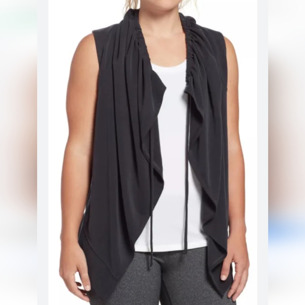 Calia Gray Modal Journey Open Front Vest Cardigan Size XS